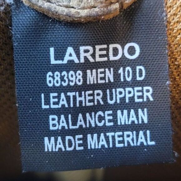 Laredo Mens Size 10 Nico Taupe Brown Square Toe Western Work Boots 68398 - Picture 10 of 10